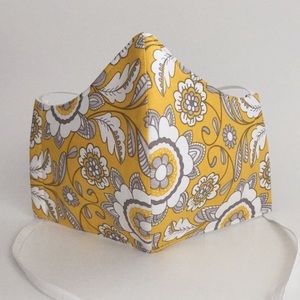 Yellow Floral Handmade Fabric Face Mask
